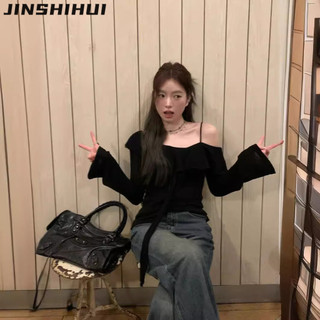 JINSHIHUI áo phông áo thun nữ croptop baby tee Phong cách Dễ thương Thể thao hàn quốc WTX2440B28 15Z240408
