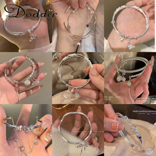 Dodder Thanh Lịch Bạc Bướm Vòng Tay Nữ Khắc Vòng Đeo Tay Thả Đồ Trang Sức