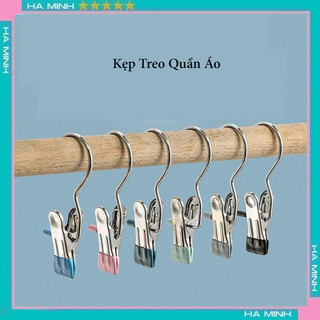 Móc kẹp đơn nhỏ gọn tiện lợi treo quần áo, mũ, nón ,tất, vớ bằng inox bọc nhựa