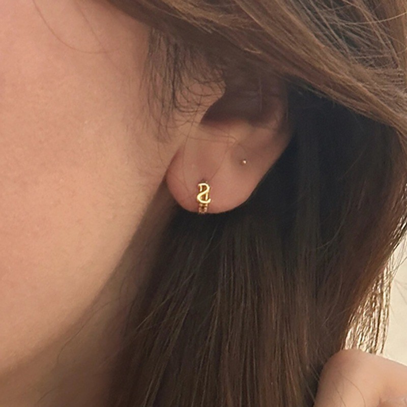 Bạc 925 Kim Tinh Tế Bông Tai Biểu Tượng USD Khóa Tai Nữ Tính Cá Tính Bông Tai Mini Quà Tặng Bán Buôn