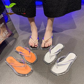 Giày đế bệt SPDD, Dép xỏ ngón PVC trong suốt, Tất cả các trận đấu mùa hè đi chơi chống trượt đế lật cho nữ