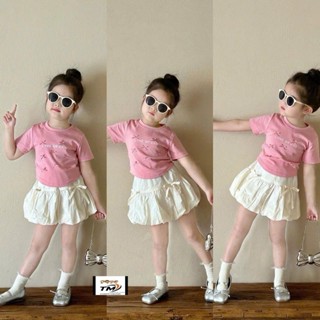   10-28KG  bộ quần áo cotton nhiều  nơ hồng kết hợp quần bí xinh xắn cho bé gái 