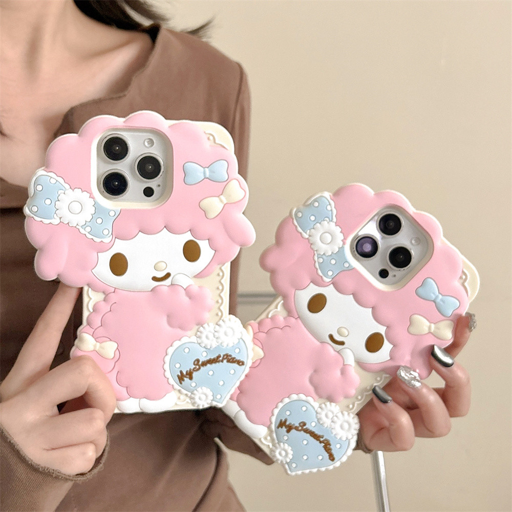 Kawaii Phim Hoạt Hình My Melody Ốp Lưng Điện Thoại iphone 16 Pro Max 15 14 13 12 Pro Max Love My Swe