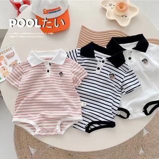 Bodysuit Bộ Áo Liền Quần Bằng Cotton Nguyên Chất Kẻ Sọc In Họa Tiết Hoạt Hình Dễ Thương Thời Trang Mùa Hè Cho Bé Sơ Sinh 0-24 Tháng