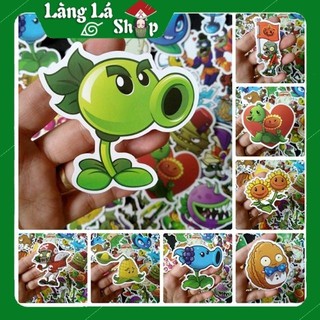 Miếng dán Sticker game Plants and Zombies trọn bộ 100 hình - In rõ ràng sắc nét khó tróc