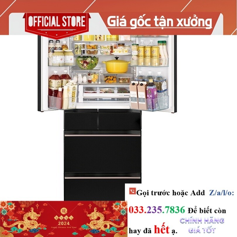 R.ẻ> R-HW540RV-XK  -- Tủ lạnh Hitachi Inverter 520 lít R-HW540RV-XK