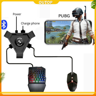 Outop Pubg Bộ điều khiển tay cầm chơi game di động Bàn phím chơi game Bộ chuyển đổi chuột cho điện thoại Android sang bộ chuyển đổi Bluetooth Pc
