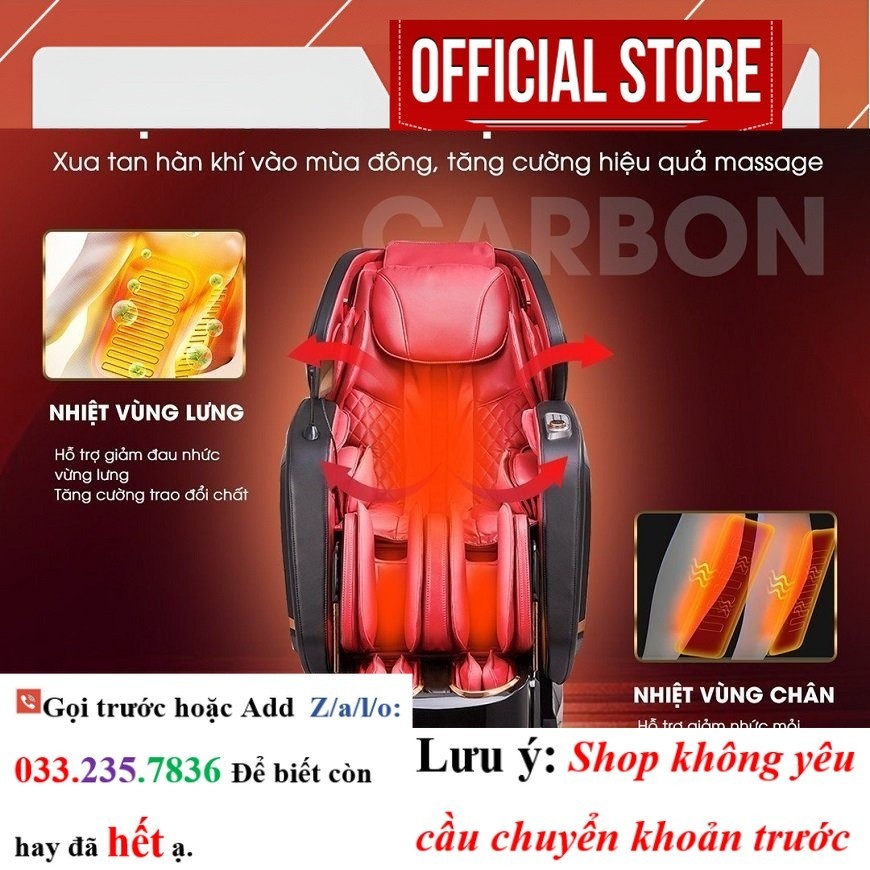 Ghế massage Okinawa OS-836, công nghệ 5D, điều khiển giọng nói, màu nâu, đỏ-đen