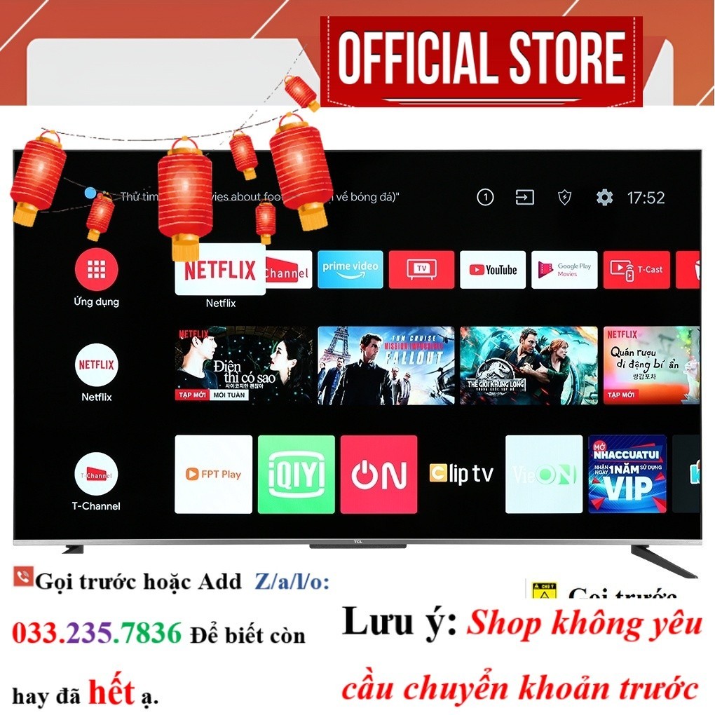 Android Tivi QLED TCL 4K 65 inch 65Q726 