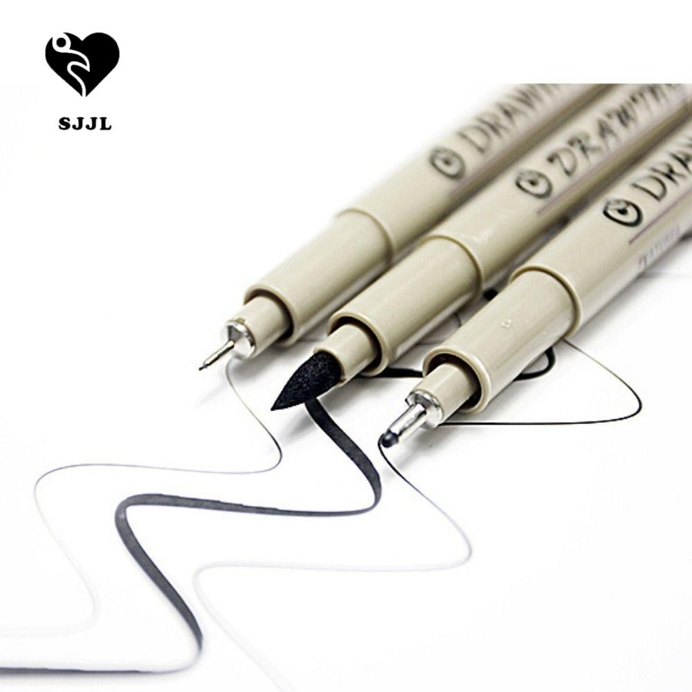 Sjjl Liner Micron Ink Marker Pen, 12 Đầu Sakura Pen Pigment Liner Pen, Line Painting Pen Black Needl