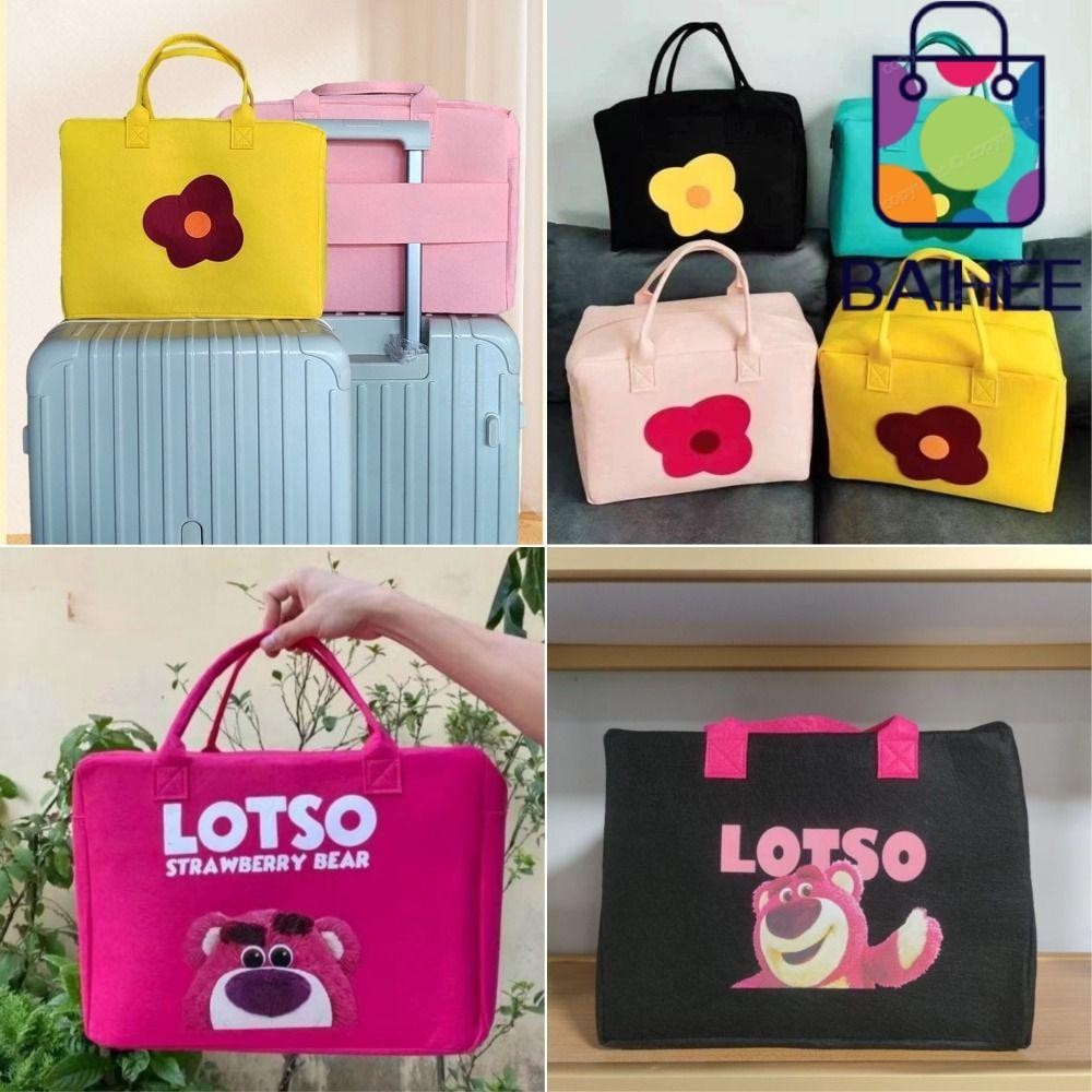 【Hàng sẵn có❤】_Baihe Túi Xách Du Lịch Sức Chứa Lớn In Họa Tiết Hoạt Hình Tiện Lợi