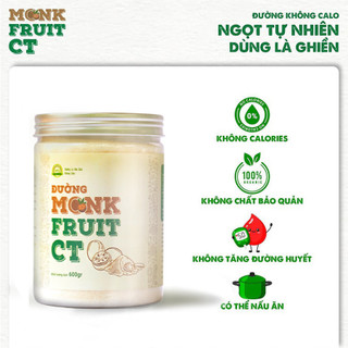 Đường ăn kiêng la hán quả organic hữu cơ monkfruit ct pharma 600 gram