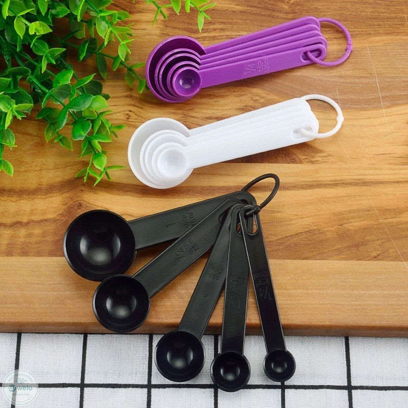 5pcs/set Kitchen Measuring Spoon Measuring Cups Multifunctional Measuring Tools Portable Plastic Coffee Sugar Scoop Kitchen Gadgets WE