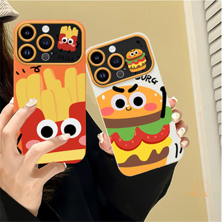 Ốp Lưng Cho Realme Note 50 C67 C51 C53 C55 C31 C20 C30 C33 C17 C35 C31 C12 10 5 9i 8i 8 5 6i 6s C11 C21Y Dễ Thương Burger Và Khoai Tây Chiên Khung Ống Kính Cửa Sổ Vỏ Điện Thoại TPU DGX