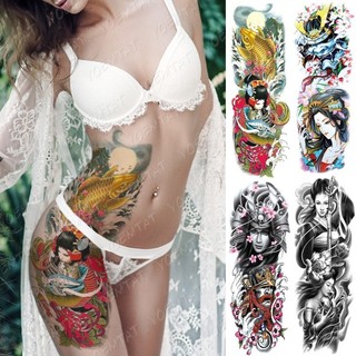 Tay Lớn Tay Hình Xăm Nhật Bản Geisha Chống Thấm Nước Tạm Thời Tatto Miếng Dán Samurai Cảm Ứng Chân Cơ Thể Nghệ Thuật Giả Full Tatoo Nữ Nam Bán Chạy