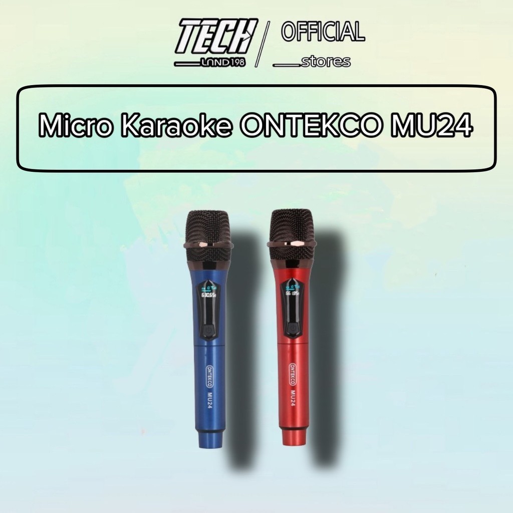 Micro Karaoke ONTEKCO MU24 không dây UHF cao cấp, hiển thị tần số, chuyên dụng cho loa kéo và amply