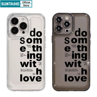 Suntaiho Thời Trang Đơn Giản Họa Tiết Tiếng Anh Ốp lưng Iphone 15 14 12 13 11 Pro Max IP 7 8 Plus Iphon X Xs XR Xs Max TPU Trong Suốt Vỏ Mềm Cao Cấp Chống Sốc Ốp Lưng