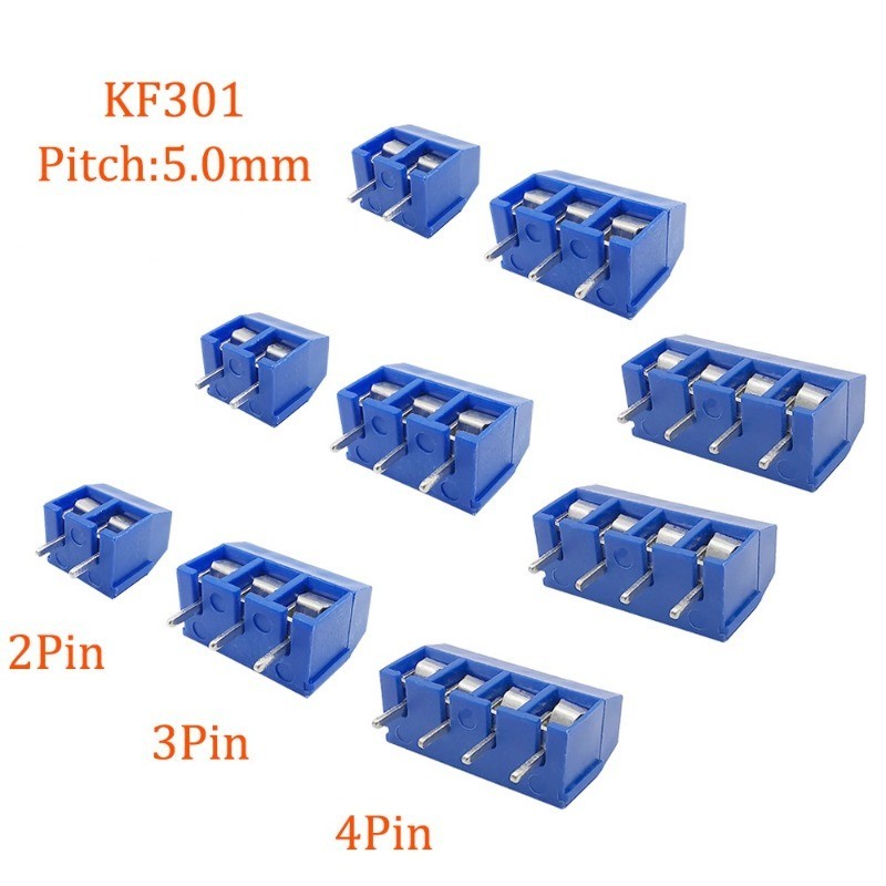 Set 10 Đầu Nối Dây Điện KF301 2P 3P 5mm KF301-2P KF301-3P Pitch 5.0mm