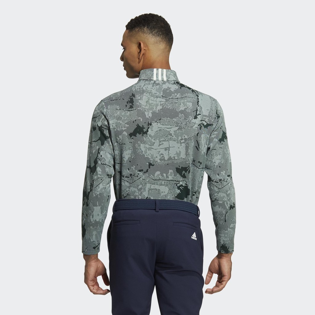 Adidas Đánh gôn Áo Dài Tay Graphic Cổ Đứng Khóa Kéo Nam màu xanh lá HG8222
