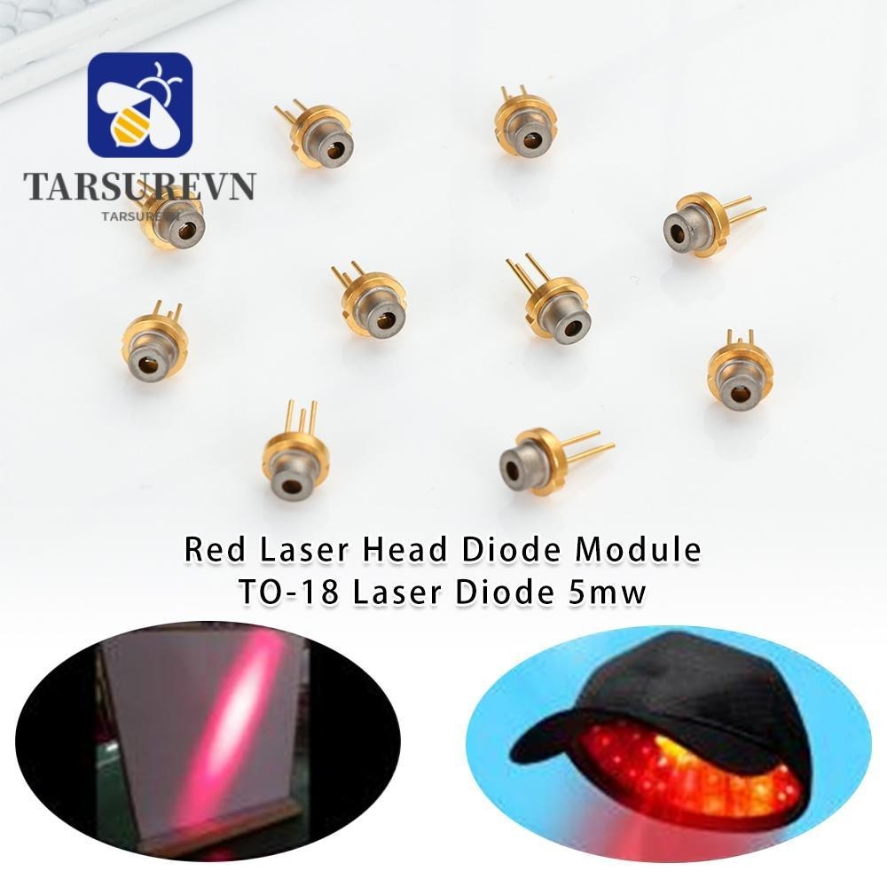 Tarsurevn 1 / 2 / 5 / 10 Đầu Laser Đỏ 5MW 650nm 2.2V DIY Lab TO-18 Diode Laser