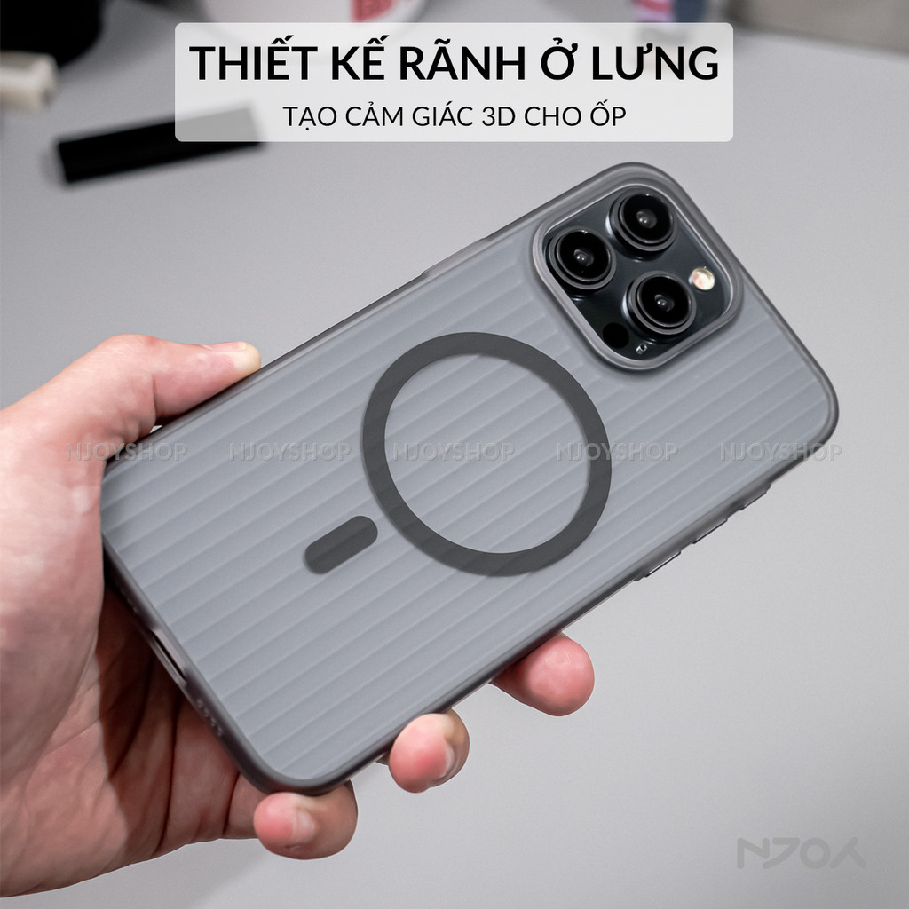 Ốp Lưng Nhám Siêu Mỏng Mặt Lưng In 3D Bảo Vệ Camera Cho Điện Thoại iPhone 12 13 14 15 Pro Max Woosh Njoyshop
