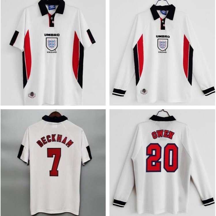 98 Retro Jersey Tiếng Anh Jersey Áo Jersey Anh Beckham Jersey Eng 1998 Nhà Cổ Điển Jersey Tay Dài