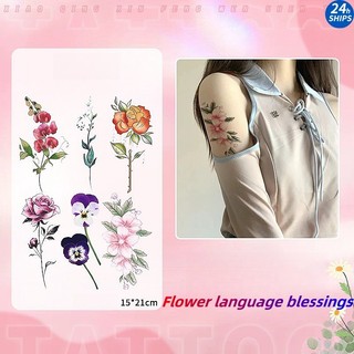 Hoa Hồng Đồng Hành Họa Tiết Hình Xăm Cô Gái Dễ Thương Cánh Tay Hình Xăm Chống Thấm Nước Miếng Dán Hình Xăm Lâu Dài 7 Ngày Tạm Thời Hình Xăm Giả