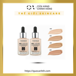 Kem Nền Catrice HD Liquid Coverage Foundation 24H Trắng da Makeup 30ML