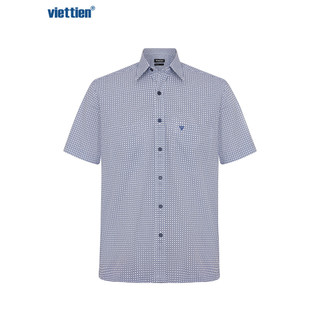Sơmi ngắn tay lai ngang VIETTIEN vải sợi hoa hồng phom regular - 1S6866BR1/SNHZ