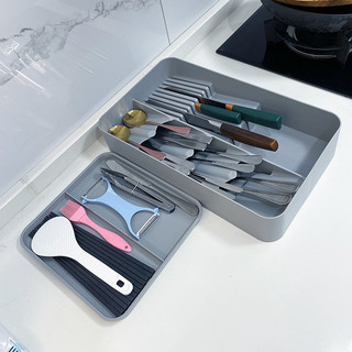 Thìa hộp bảo quản dao kéo khay dao giá đỡ dao dao nĩa hộp bảo quản bộ đồ ăn tổ chức cao nguyên dao khối giá đỡ nhà bếp