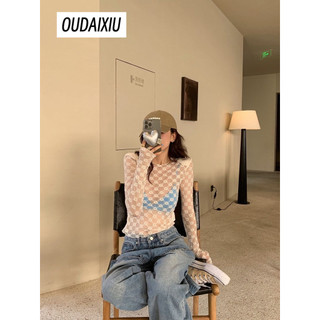 OUDAIXIU áo phông áo thun nữ croptop baby tee Dễ thương Minimalist INS Xu hướng WCS24408DQ 14Z240403