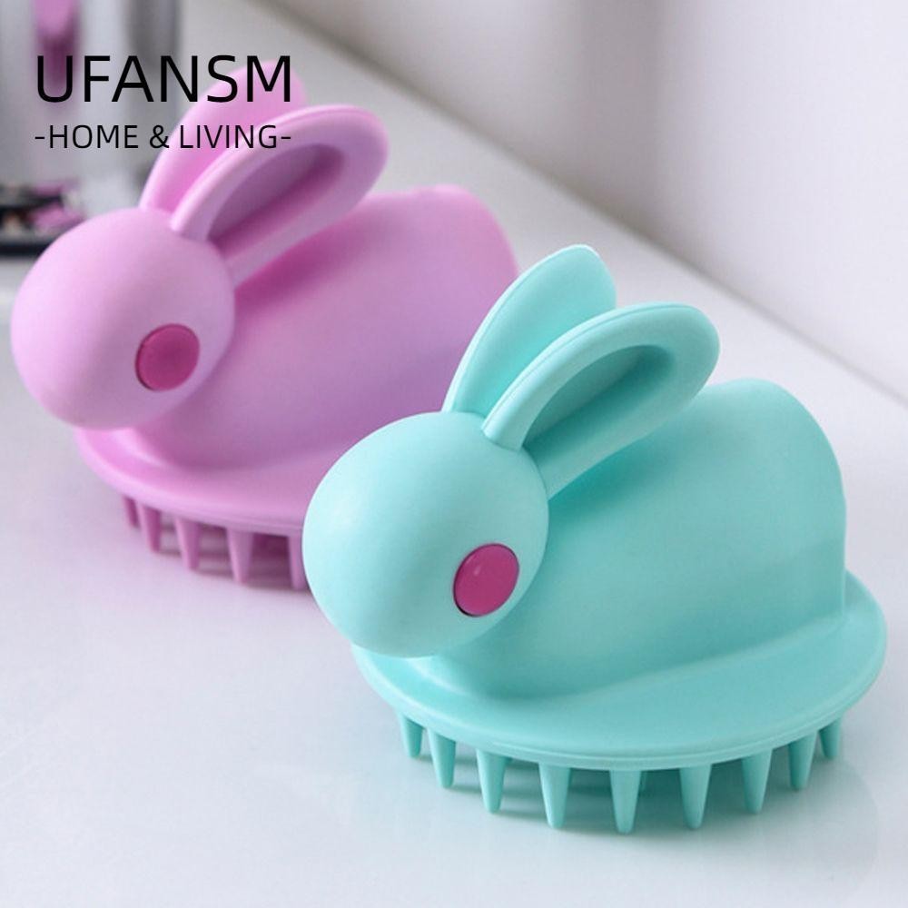 UFANSM Chải Tắm Mát Xa Da Đầu Bằng Silicon Hình Thỏ Nhiều Màu Tùy Chọn