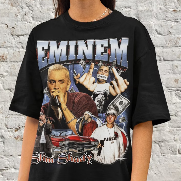 2024 bánh quế cho bạn bè Eminem Slim Shady Retro Áo, Vintage Bootleg Detroit 8 Mile 90S Tee xs-3xl