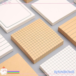 RAINBOW 80 Sheets Office Memo Pad School Stickers Sticky Notes Reminder Self-adhesive Bookmark Planner Stationery Simple Notepad