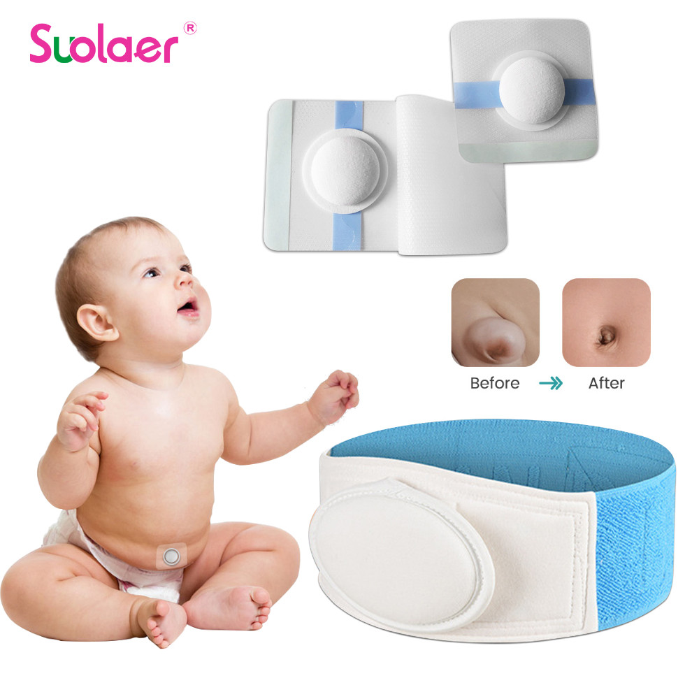 Thắt lưng điều trị thoát vị cho trẻ sơ sinh có thể lặp lại Suolaer với 3 miếng đệm thoát vị hoặc miếng dán thoát vị rốn dùng một lần cho bé