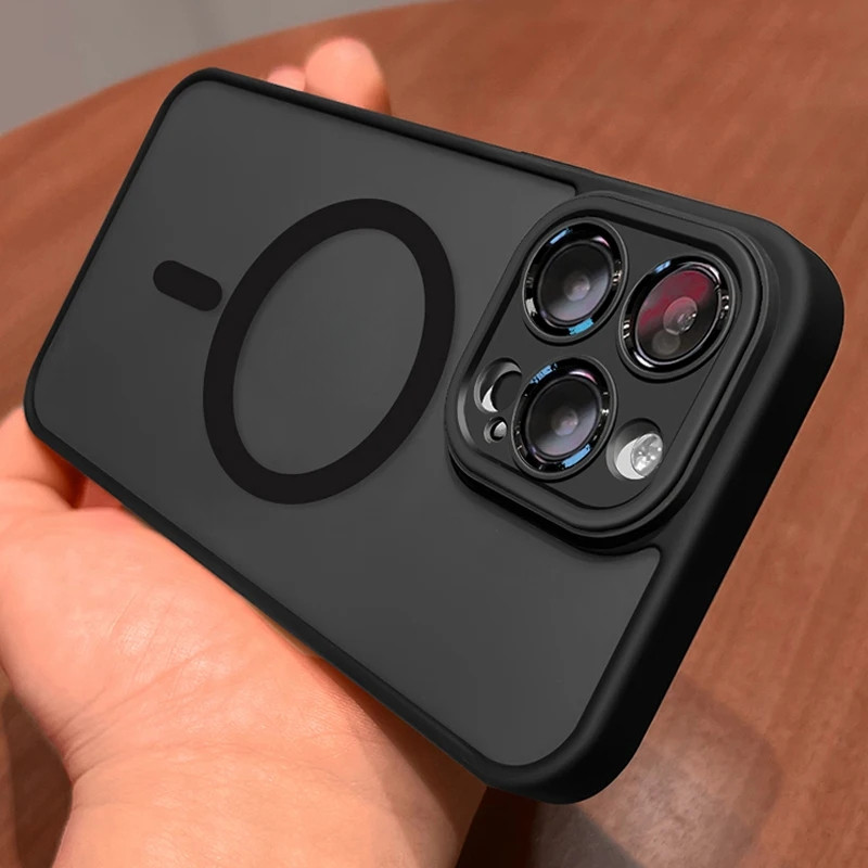 Ốp lưng từ tính không dây cao cấp, mờ, tương thích với iPhone 18 17 16 15 14 13 12 11 Pro Max Plus, chống sốc, vỏ điện thoại cứng, lớp bảo vệ lưng đẹp mắt