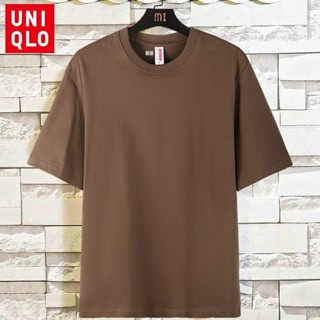  Áo thun mùa hè Uniqlo nam 100% cotton cổ tròn dài thường ngày cotton tay ngắn 