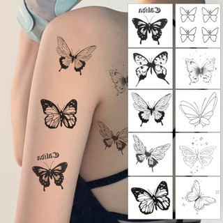  Hình Xăm Dán Tạm Thời Hình Hoa Bướm Đen Chống Nước Cho Nam   Nữ 