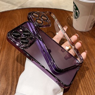 Rõ Ràng Mềm Silicone Mạ Điện Thoại Trường Hợp Cho iPhone 15 14 13 12 11 Pro Max X Xs XR Xs Max 7 8 Plus Máy Ảnh Bảo Vệ Chống Sốc Chống Rơi Trường Hợp Bảo Vệ