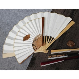 Quạt nan tre gấp giấy cổ trang , quạt giấy xuyến quạt cầm tay cổ trang để viết thư pháp diy Mặc Lan Vũ