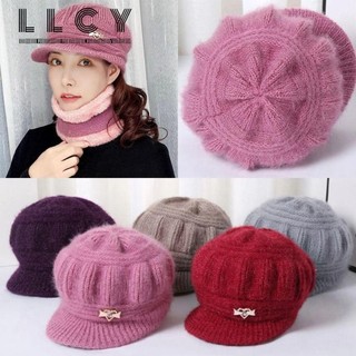 LLCY Mũ Dệt Kim Hai Lớp Chống Gió Giữ Ấm Tai Thời Trang Cho Nữ