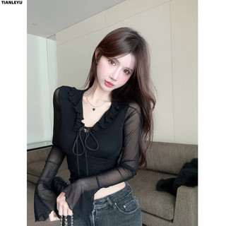 TIANLEYU áo phông áo thun nữ croptop baby tee thời trang Trendy xu hướng Fashion WTX2420A56 8Z240223