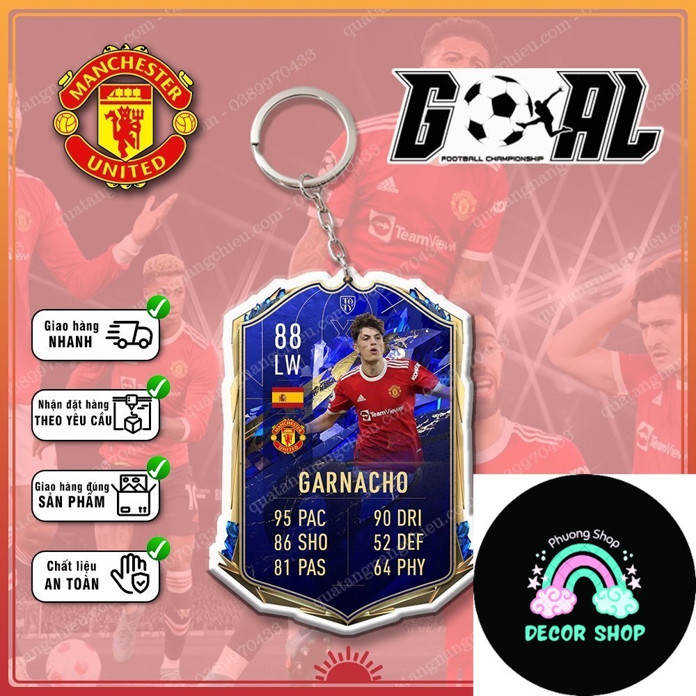 Móc Khóa Garnacho, CLB bóng đá Manchester United ☘️MÓC KHÓA THẺ CẦU THỦ☘️