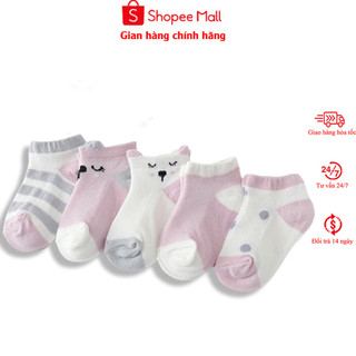 Tất điều hòa cho bé Kawaii Baby Shop , set 5 đôi tất cổ thấp Kid's socks đủ size từ 0-3 tuổi