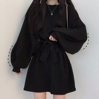 Eo hẹp Nhẹ Nhàng Sinh Viên Nhỏ Siêu Cổ Tích Thu Đông Mori Đầm Over-the-Knee Tình Yêu Đầu Tiên Váy a-Line Ngọt ADOQ