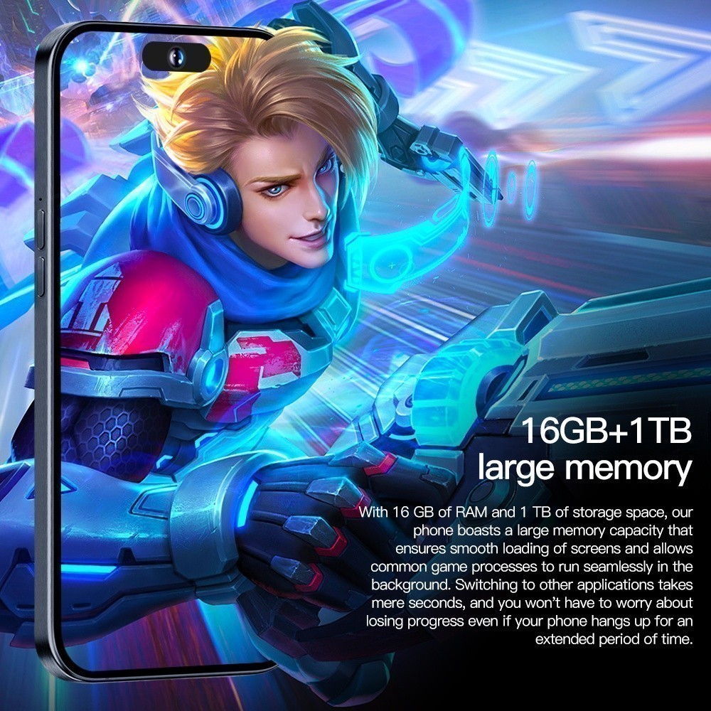 Mới I15 Pro Max 16GB + 1TB Pin Hai SIM 8000 MAh 7.3 Inch HD Android 13.0  Camera hd 50+108MP  Điện Thoại Thông Minh | BigBuy360 - bigbuy360.vn