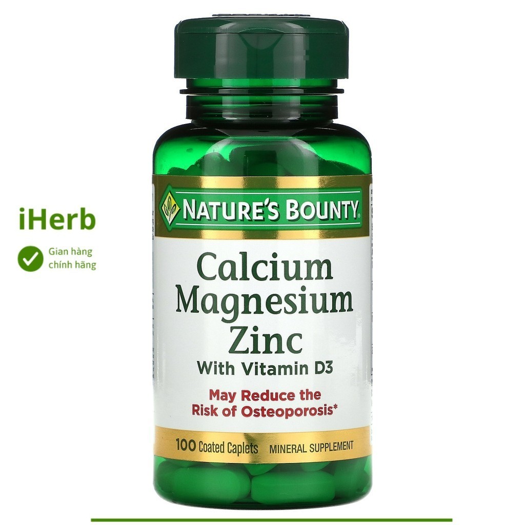 Calcium Magnesium Zinc with Vitamin D3, Nature's Bounty ( 100 viên) - iHerb Việt Nam