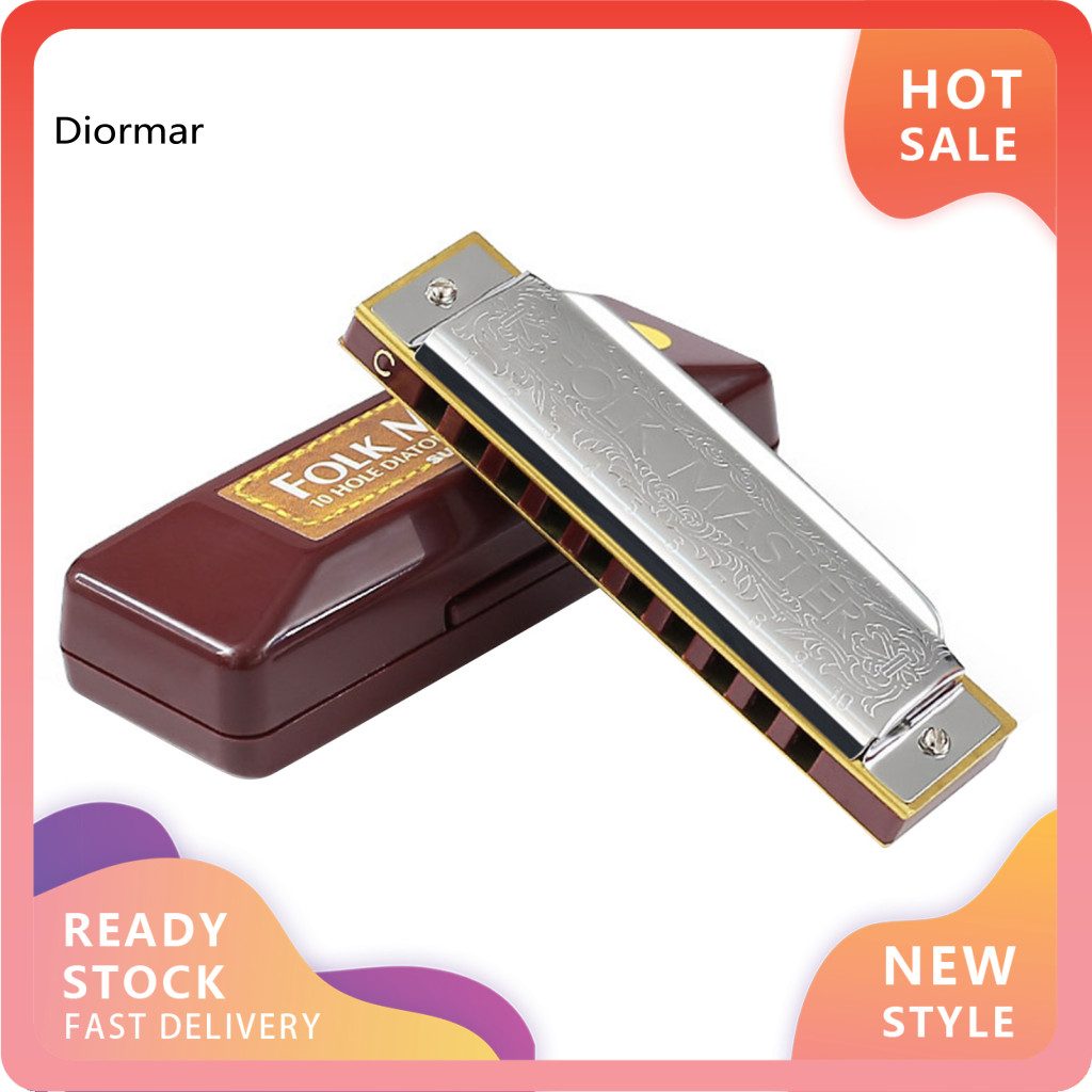 Dio cho SUZUKI Người mới bắt đầu Harmonica Key of C Mellow Tone Mini Di động Chỉnh chính xác Ngoại hình thanh lịch Nhạc cụ 10 lỗ 20 tông màu Blues Harmonica Mouth Organ cho trẻ em