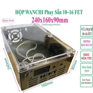 Hộp nhựa wanchi nắp trong khoan sẵn 240x160x90mm igbt 10 đến 16 fet - linhkien
