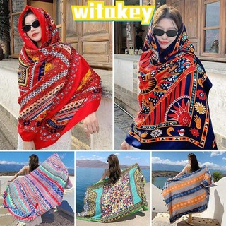 Khăn choàng đi biển WITAKEY 90x180cm, Khăn choàng Bikini thoáng khí in hình sang trọng, Khăn choàng Bikini thoáng khí du lịch chống nắng